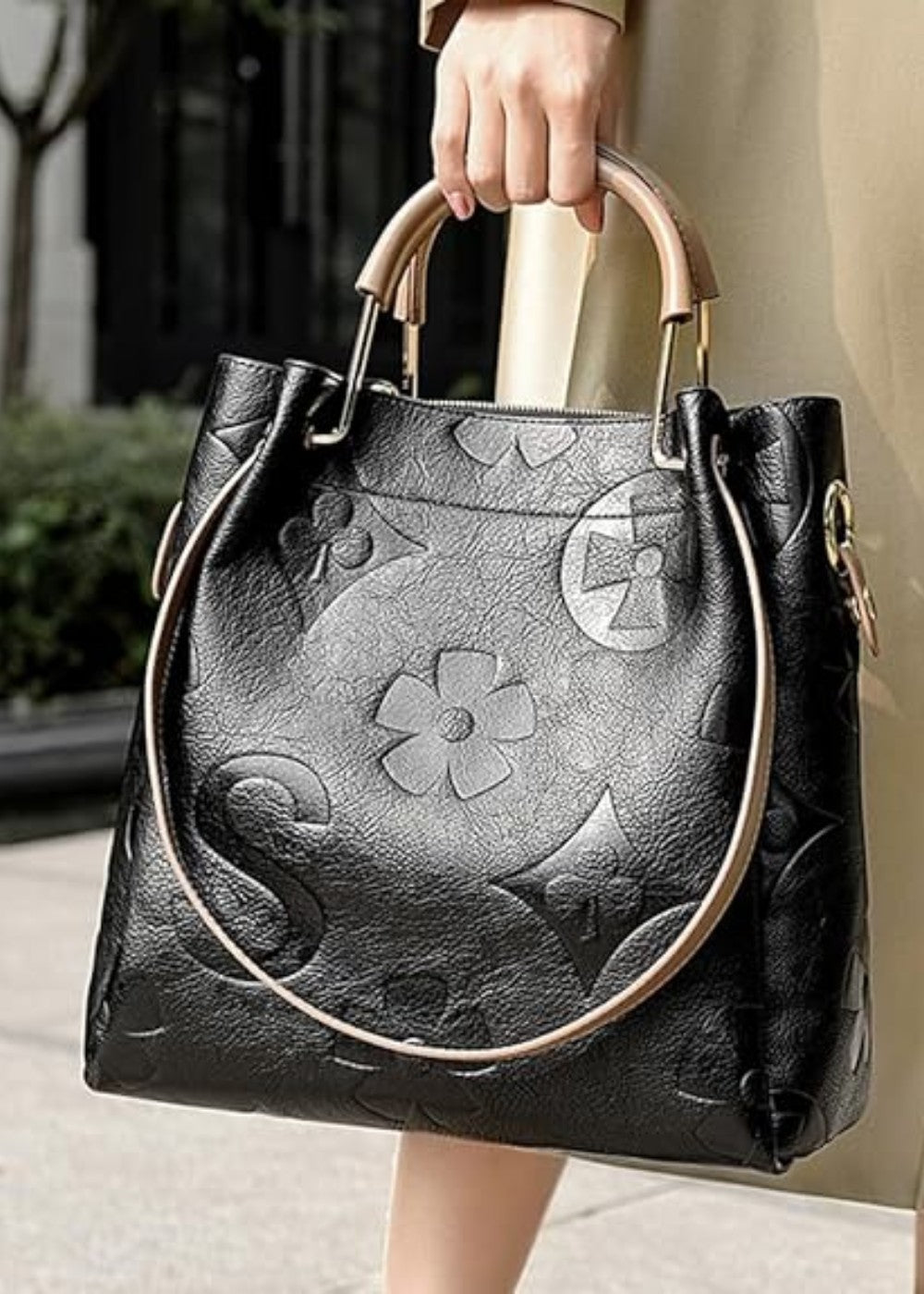 Damen Shopper Tasche mit Blumendruck - Samara