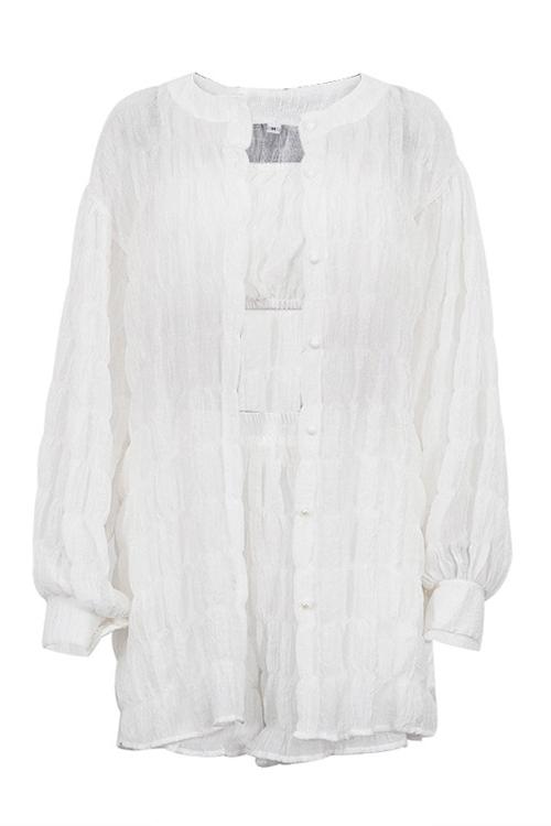 Leylani Dreiteiliges Set aus strukturiertem Chiffon