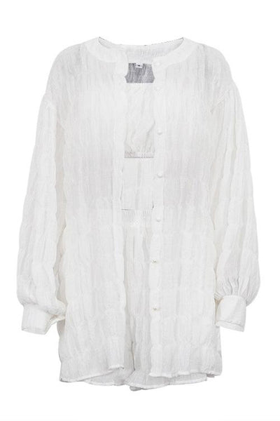 Leylani Dreiteiliges Set aus strukturiertem Chiffon