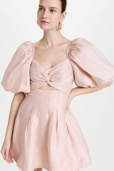 Lydia - Minikleid mit Schleife und Puffärmeln