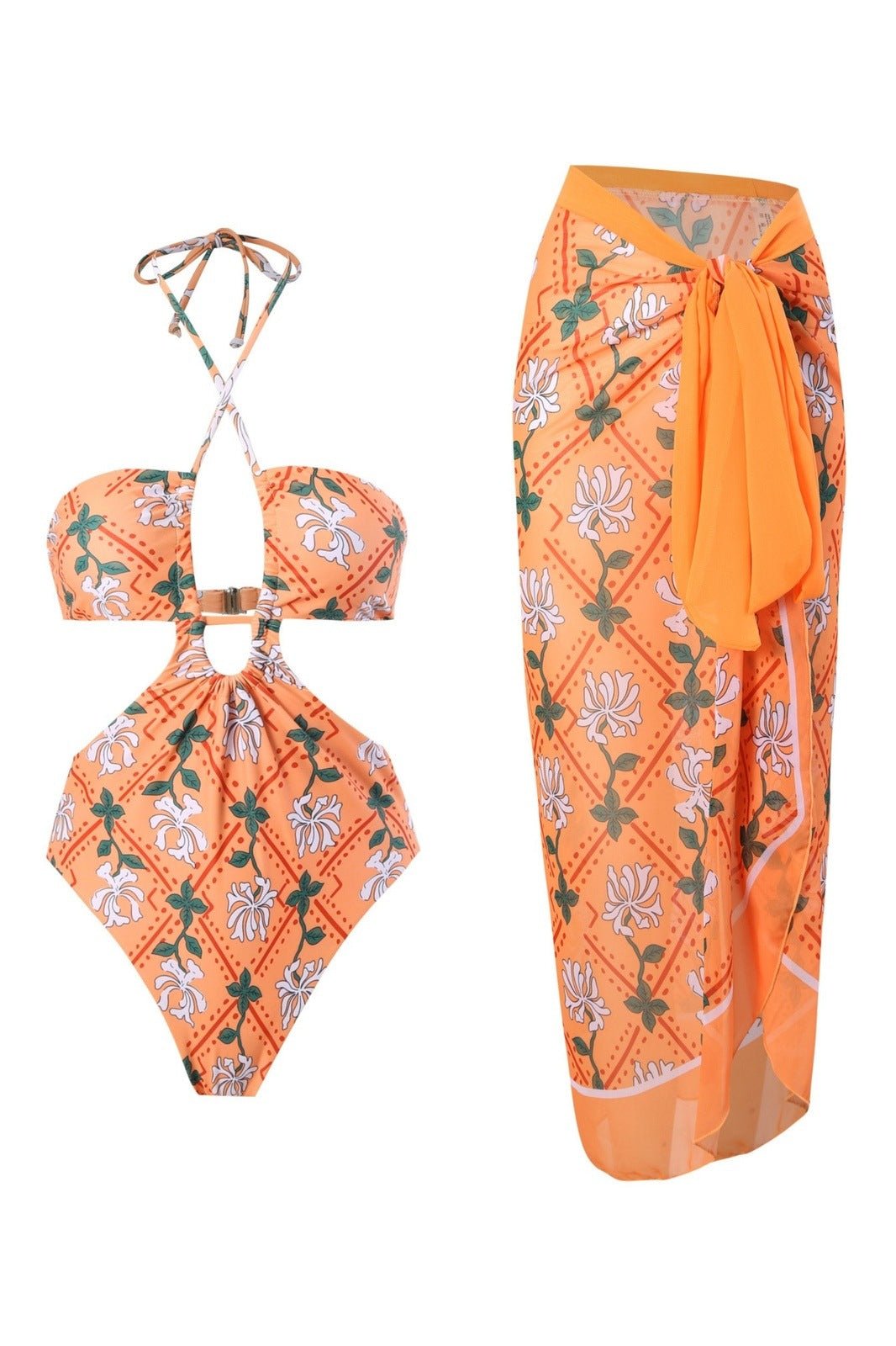 Ocean Chic - Bedrucktes zweiteiliges Badeset mit Kordelzug