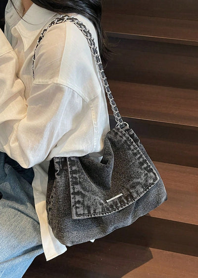 Metallische Kettentasche im urbanen Denim-Stil - Briseida