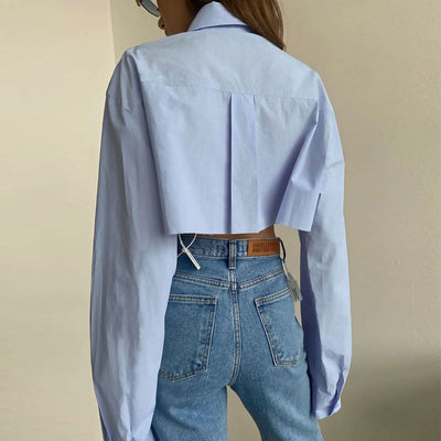 Juliet - Übergroßes gekreuztes Button-Down-Hemd
