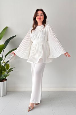 Elenor - Elegantes Damen-Sommer-Set Oberteil + Hose