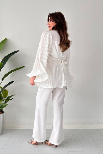 Elenor - Elegantes Damen-Sommer-Set Oberteil + Hose