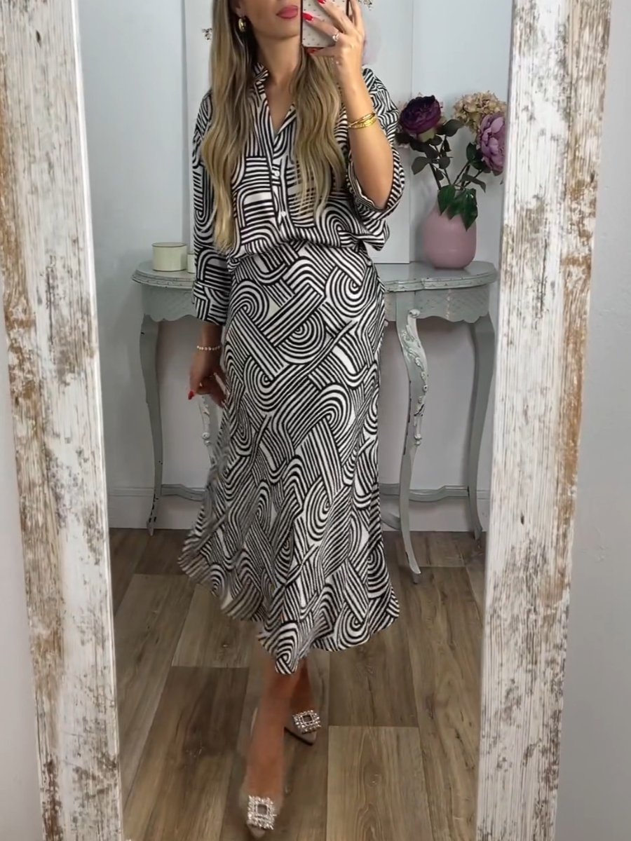 Camilla - Zweiteiliges bedrucktes Casual-Set