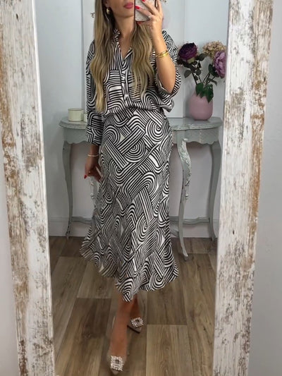 Camilla - Zweiteiliges bedrucktes Casual-Set