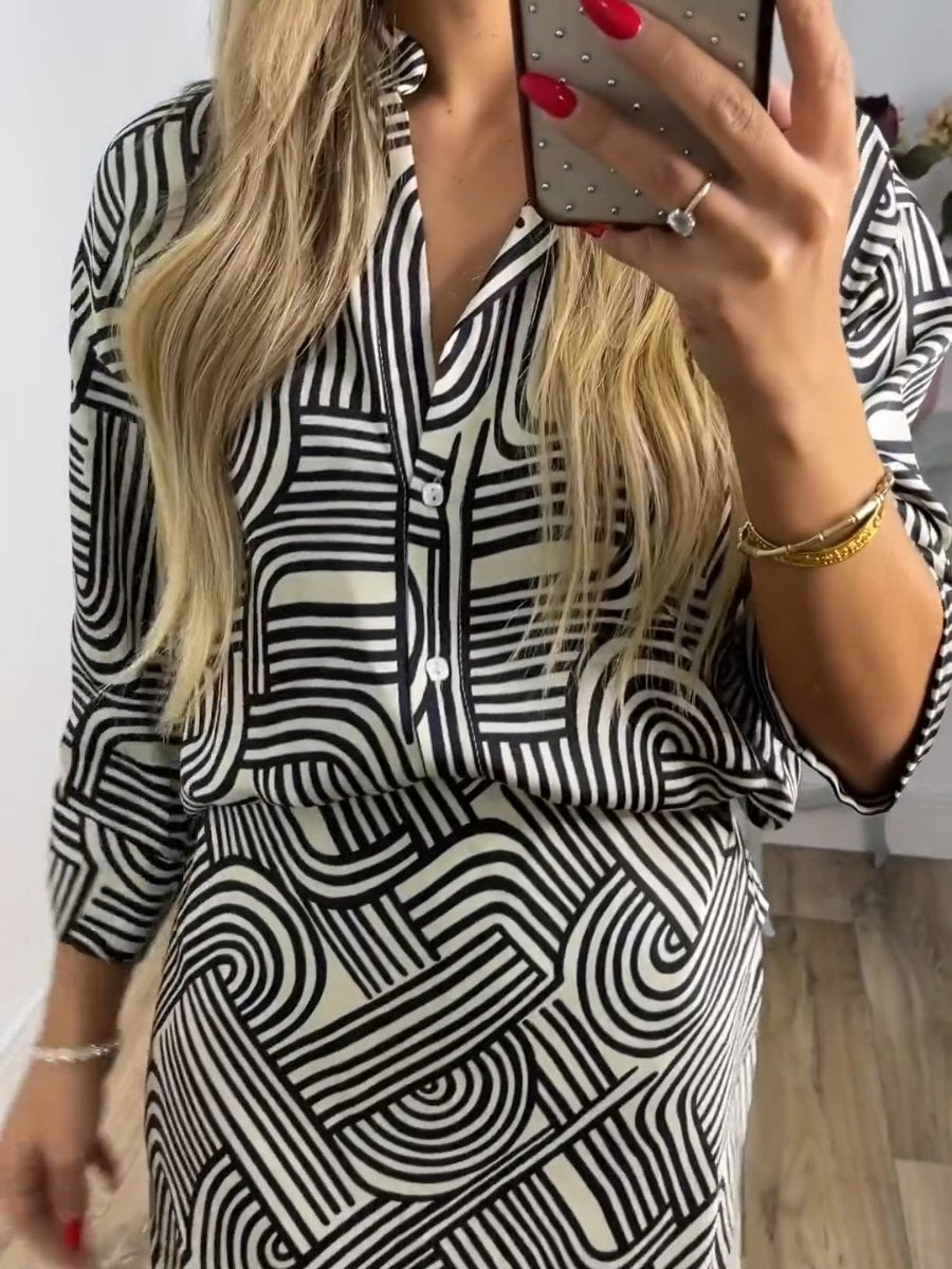 Camilla - Zweiteiliges bedrucktes Casual-Set