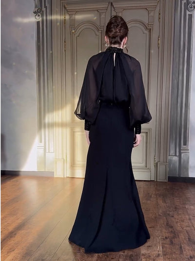 Fresta - French Style - Retro Court Style Elegantes Langes Kleid - Zweiteiliges Set