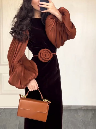 Visona - Mode Maxikleid mit Puffärmeln
