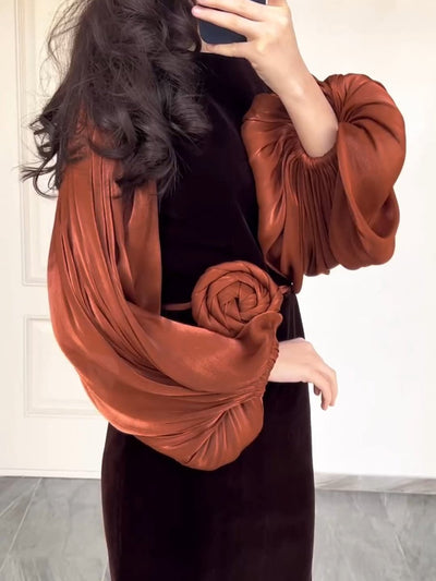 Visona - Mode Maxikleid mit Puffärmeln