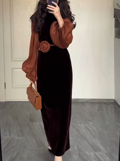 Visona - Mode Maxikleid mit Puffärmeln