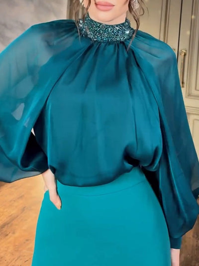 Fresta - French Style - Retro Court Style Elegantes Langes Kleid - Zweiteiliges Set