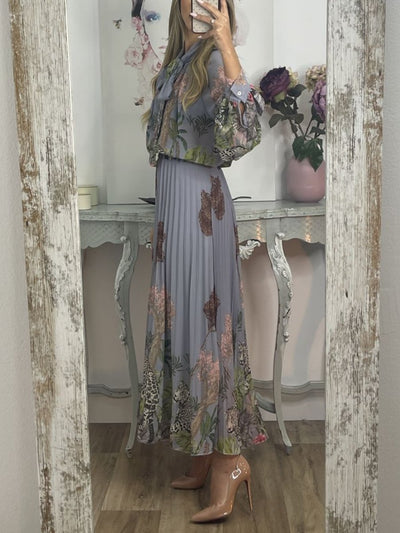 Erika - Elegantes plissiertes Printkleid