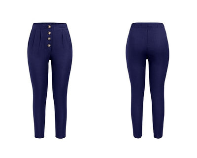 Peggy - Lässige, lockere Hose mit hoher Taille
