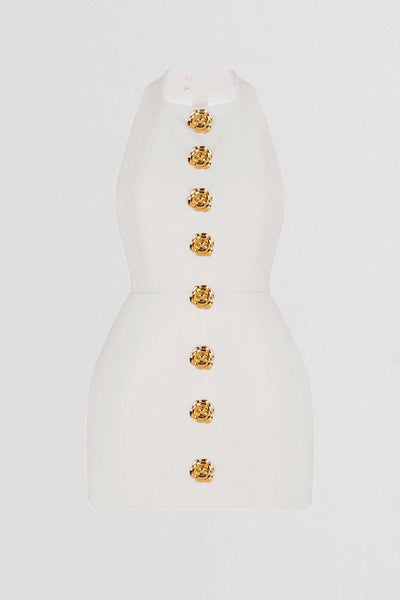 Rebecca - Rückenfreies Mini-Halterkleid