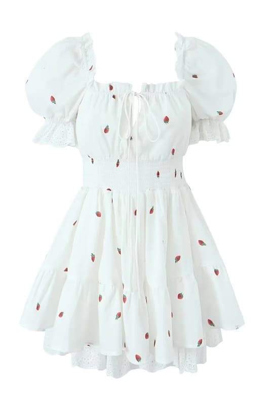 Rebecca - Mini-Print-Kleid mit Puffärmeln