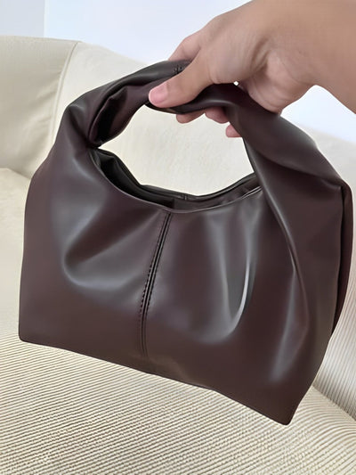 Damen Hobo Tasche runder Griff Kunstleder modernes Design - Mauve