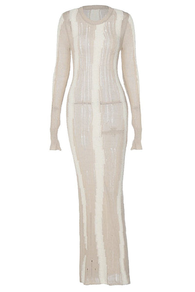 Any Spleißendes Maxikleid aus strukturiertem Strick