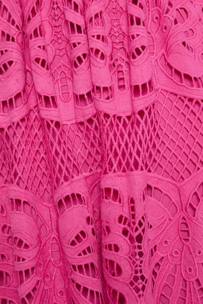 Sandra - Midikleid mit bestickter Spitze und Cut-Outs