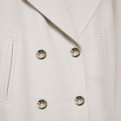 Kurze Damen-Wolljacke mit doppelreihigen Knöpfen - Heidi