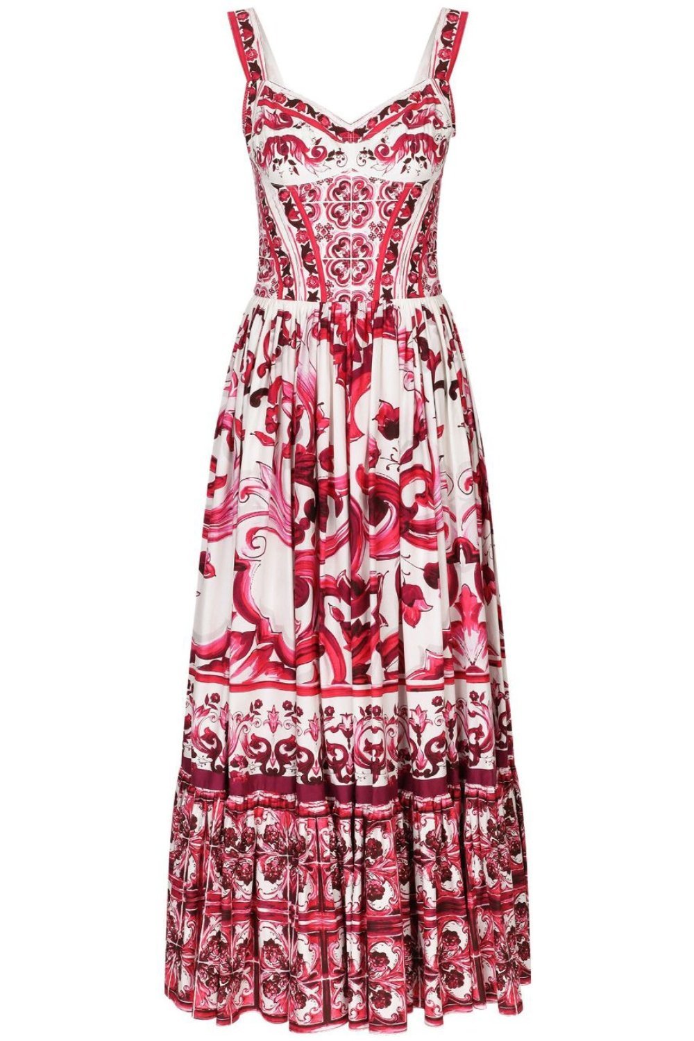 Susanne - bedrucktes Maxikleid mit gerafften Trägern
