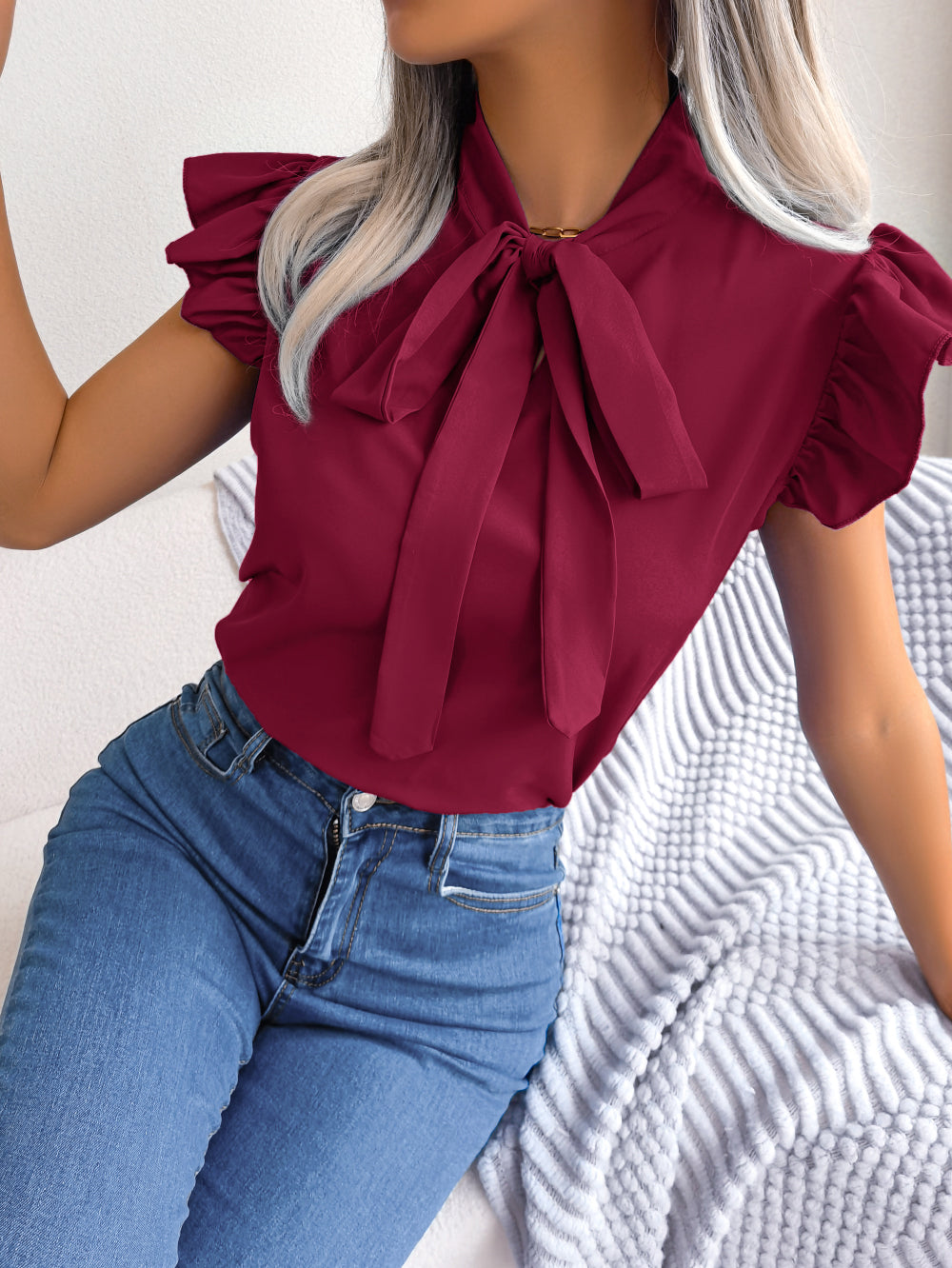 LARA - Bluse mit Schleife