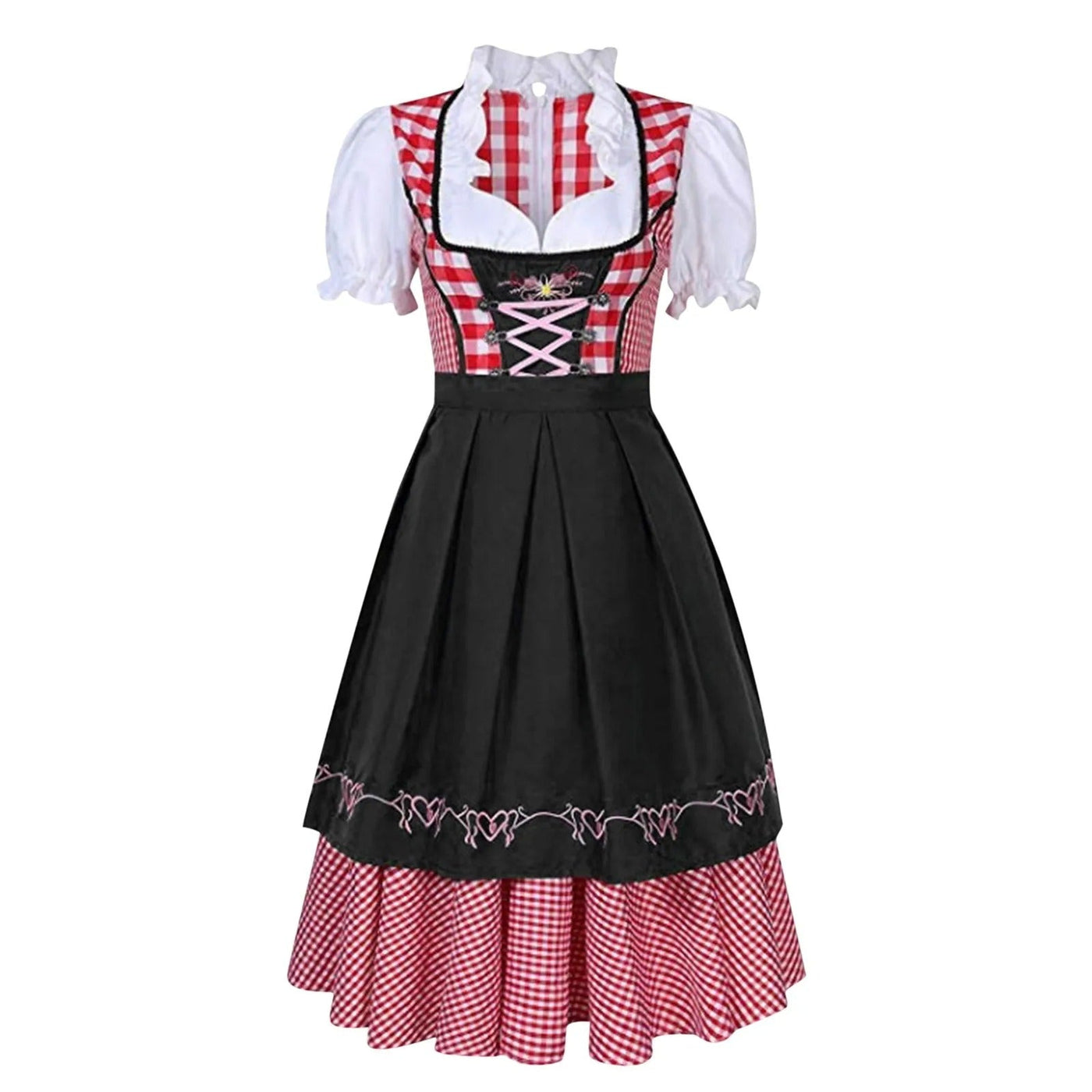 Dirndl Damen Traditionell Kariert Herzstickerei - Loretta